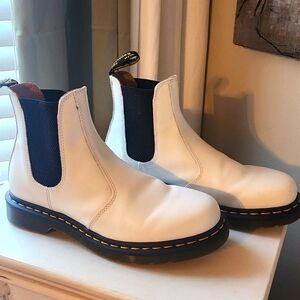 Dr. Martens White Ankle Chelsea Boots